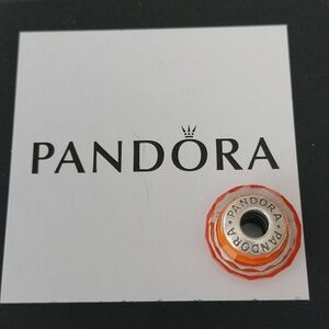 Pandora Sterling Silver Orange Fascinating Faceted Murano Glass Bead - 791626